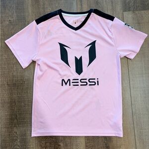 Kids Messi Pink Short Sleeve Performance Tee